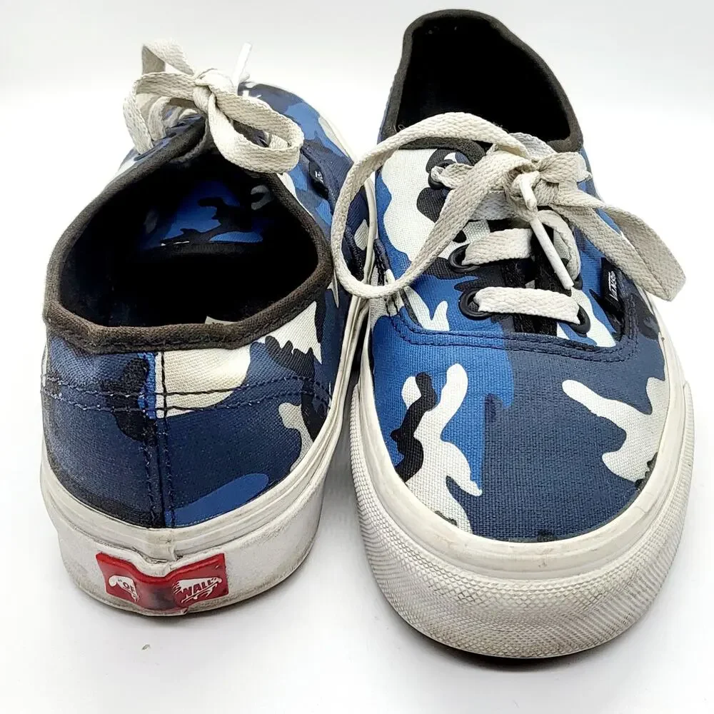 Vans Blue Pop Camo Camouflage Low Top Lace Up Sneakers Women’s Size 6.5 Men’s 5